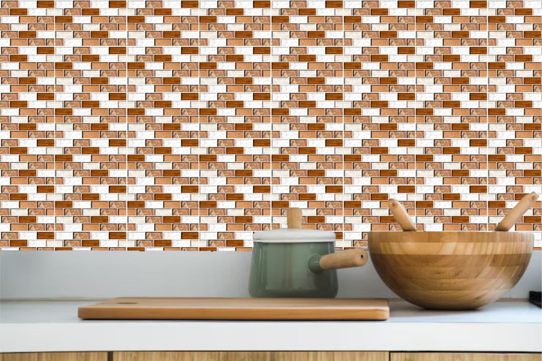 Self Adhesive Wall Stickers Brown Modern Design 7x4.5"