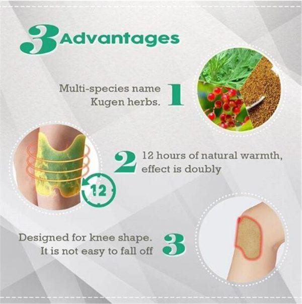 Knee Pain Relief Patch 12 Pieces Wormwood Green