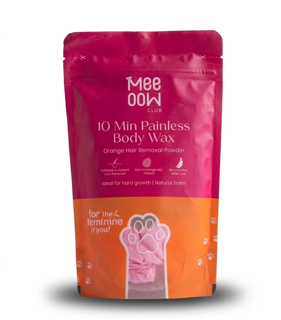 Meow Club 10 Min Painless Body Wax Orange Hair Removal Powder for Women