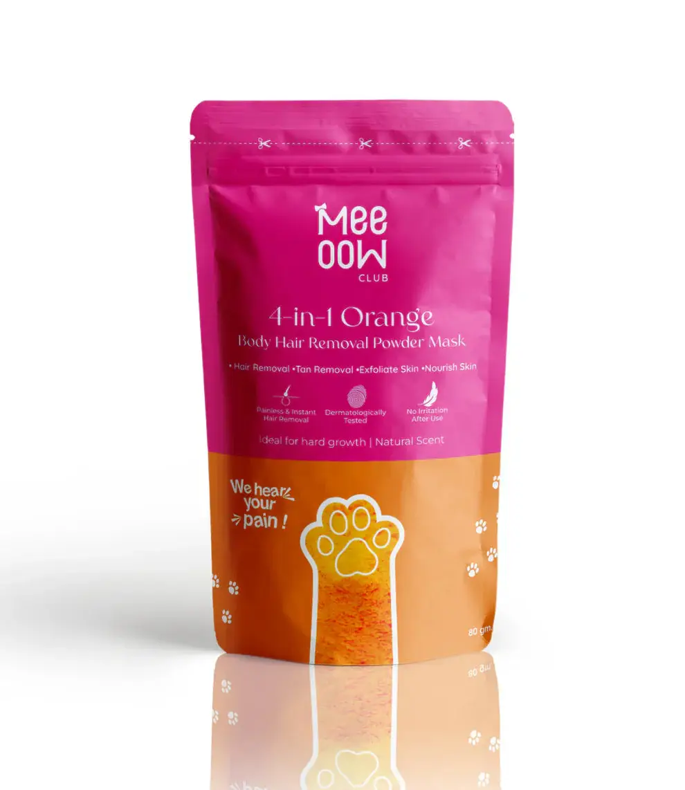 Meow Club 10 Min Painless Body Wax Orange Hair Removal Powder for Women