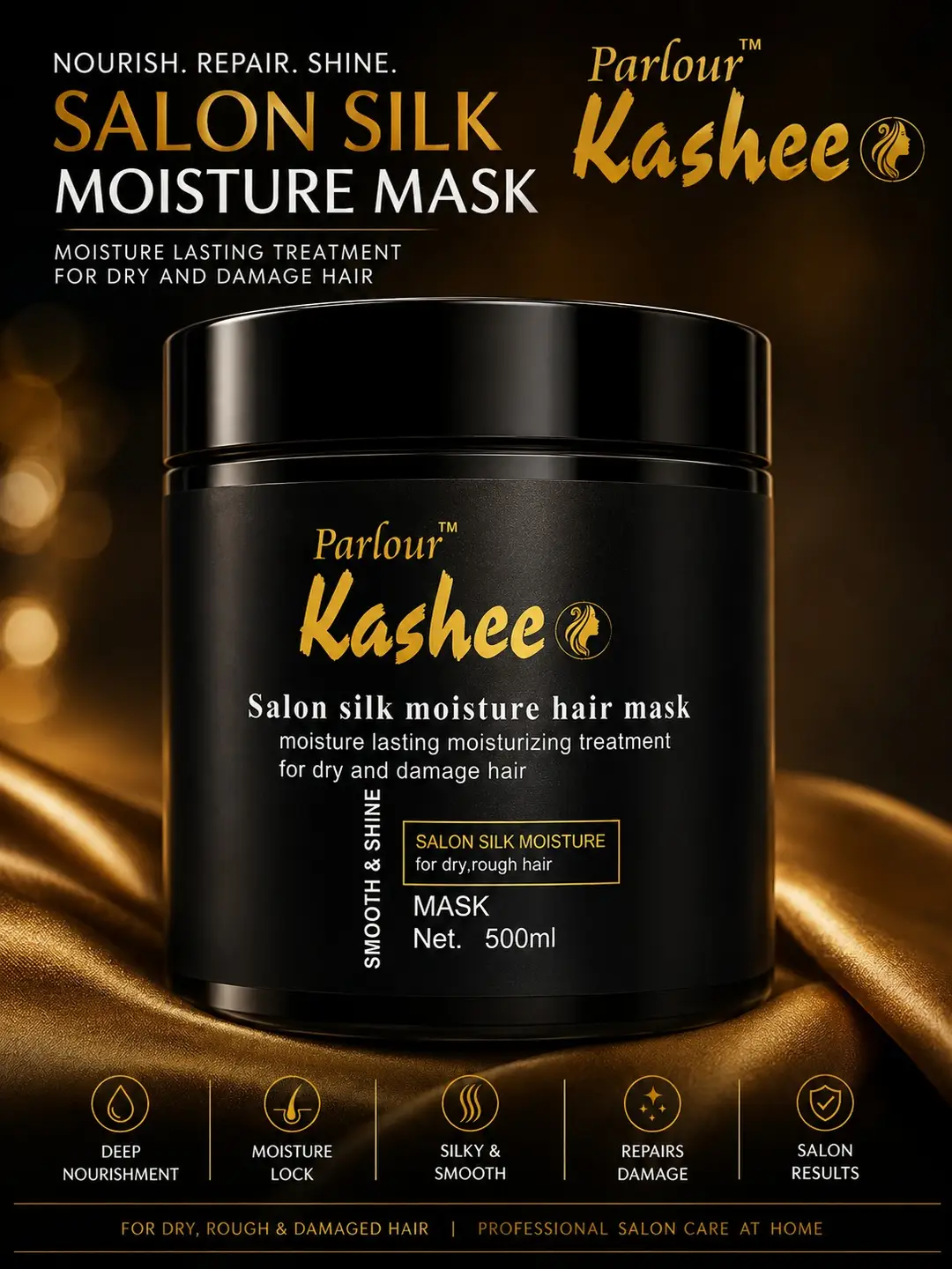 2 in 1 Kashee Black Face Mask And Hair Mask Deal, Skincare And Haircare Bundle