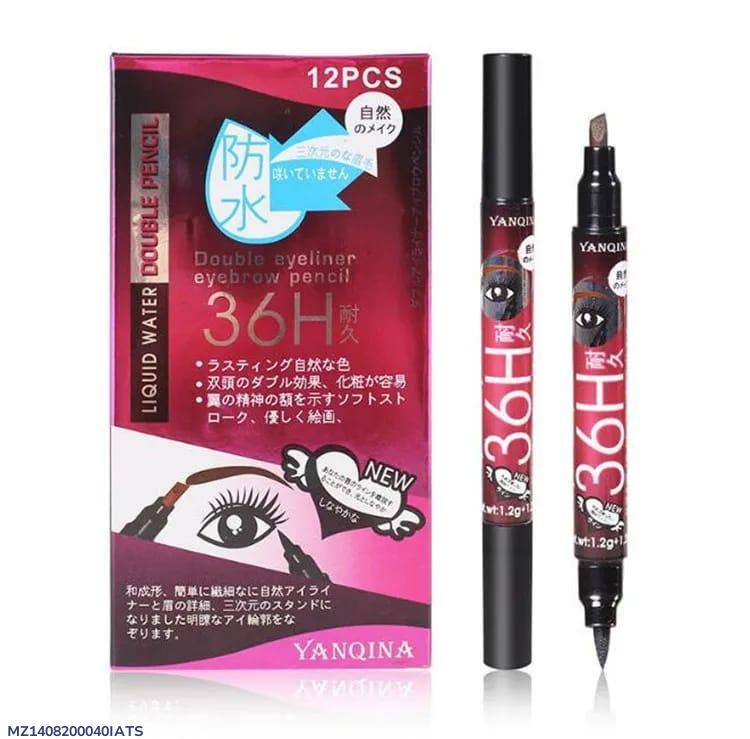 Waterproof Eyeliner Pencil 36H Dual Tip Eyebrow Pencil
