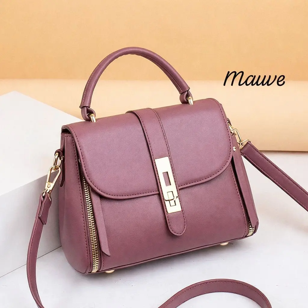 Stylish Women's Leather Shoulder Bag - 1 Pc in Brown with Plain Pattern