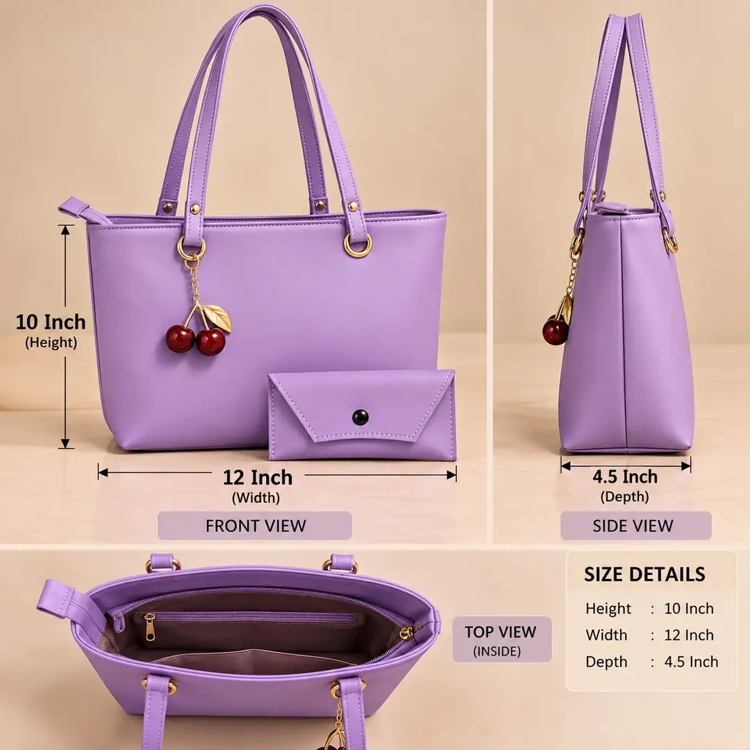Women's Leather Plain Shoulder Bag