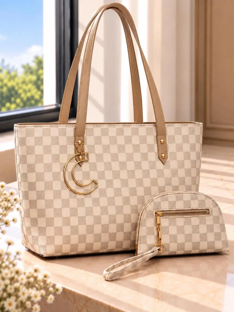 Girl's Rexine Printed Tote Bag