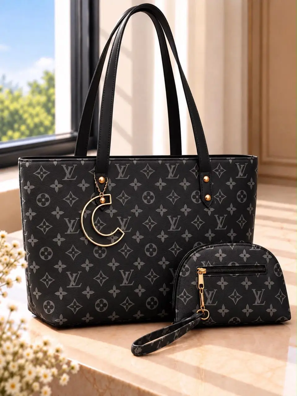 Girl's Rexine Printed Tote Bag