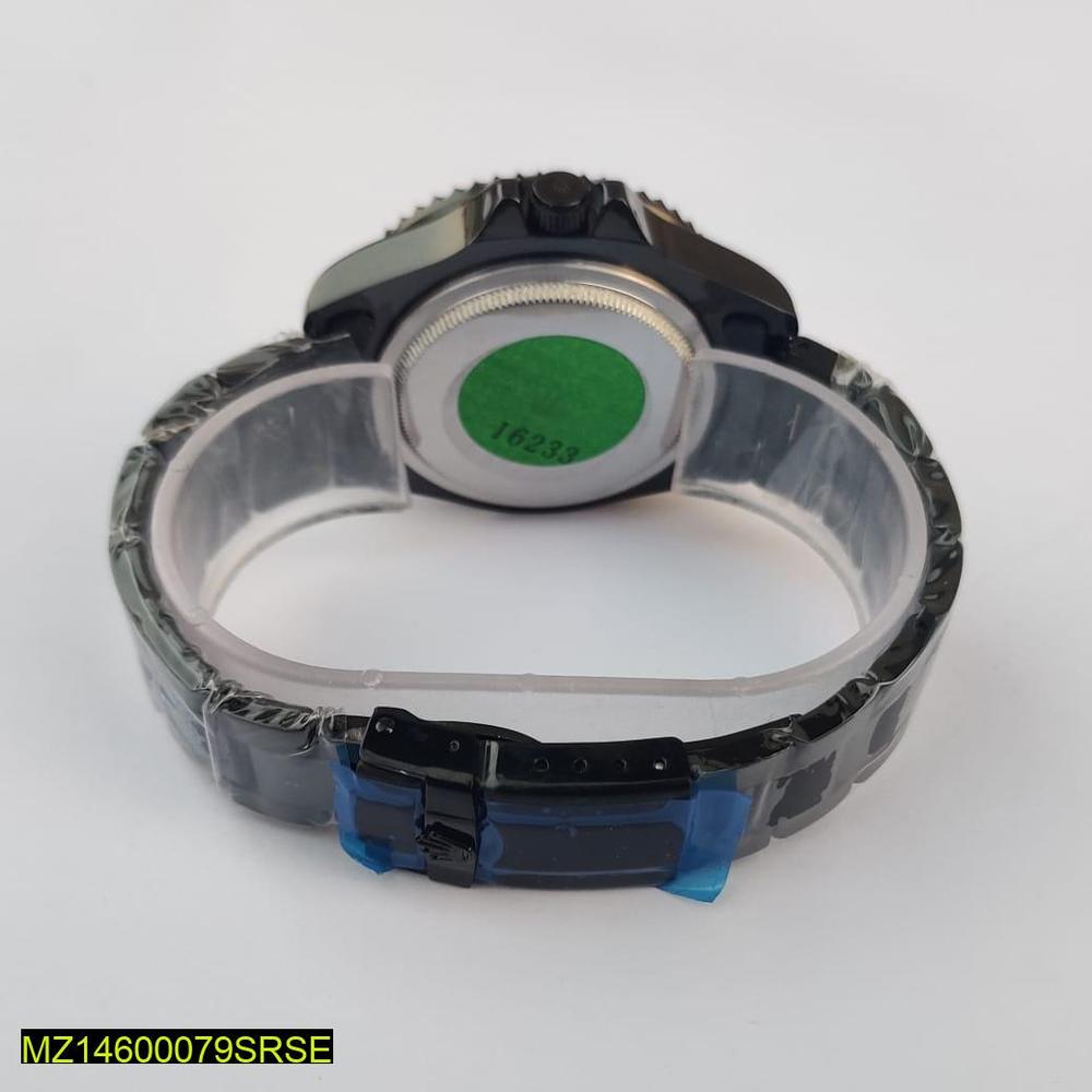 Men's Black Stainless Steel Watch 42mm Quartz Movement