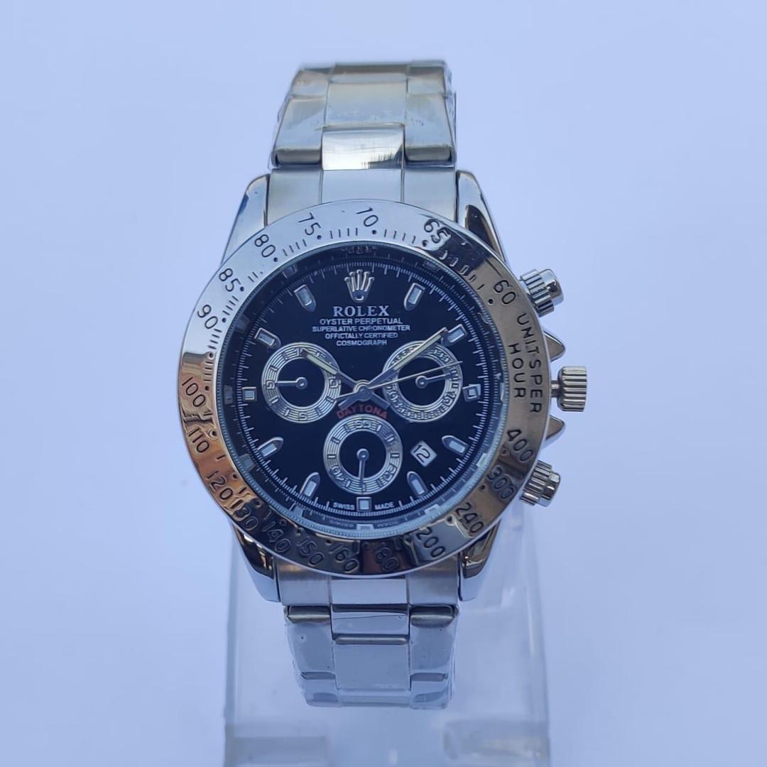 Men's Stainless Steel Black Dial 38mm Quartz Watch