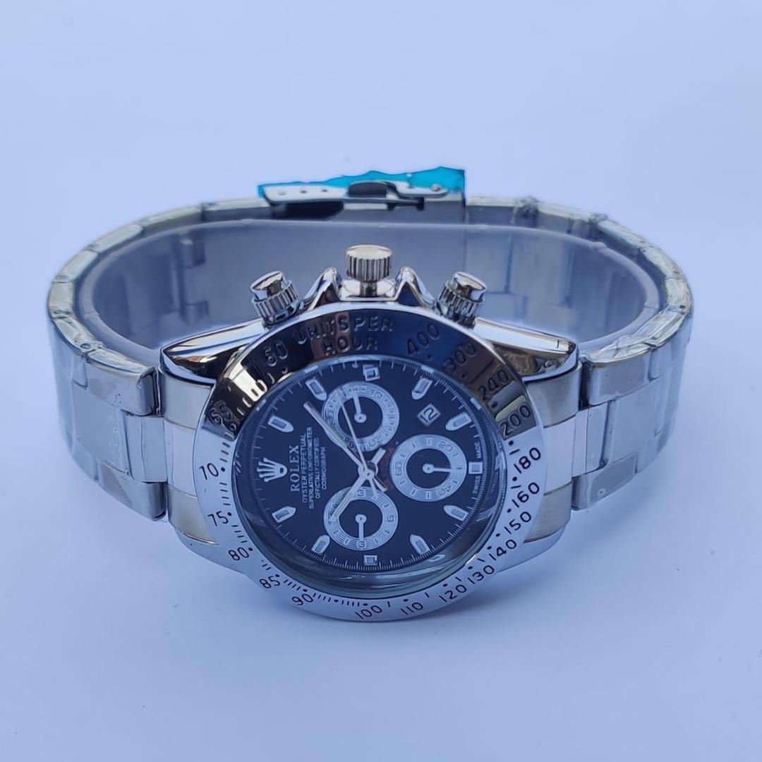 Men's Stainless Steel Black Dial 38mm Quartz Watch