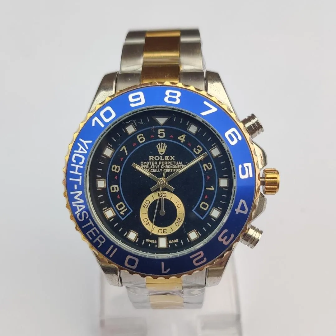 Men's Chronograph Watch Blue Gold Stainless Steel
