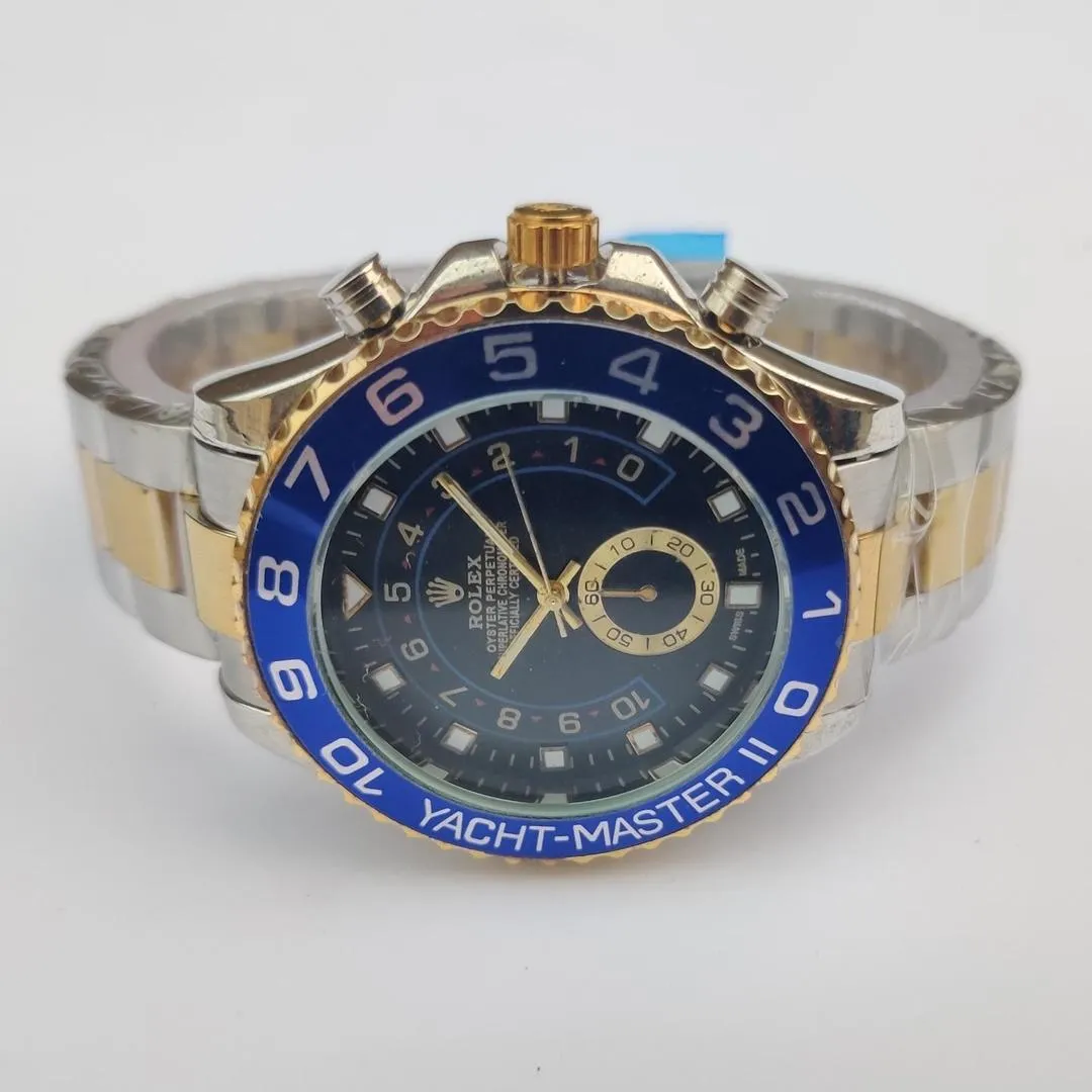 Men's Chronograph Watch Blue Gold Stainless Steel
