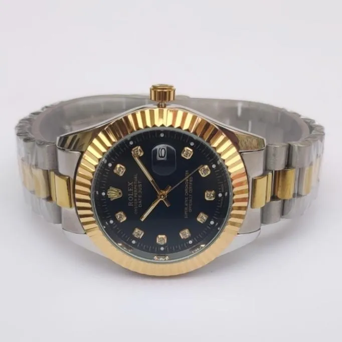 Luxury Gold & Silver Rolex Style Watch for Men