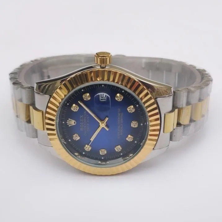 Rolex Watch Gold Blue Dial Stainless Steel Pakistan