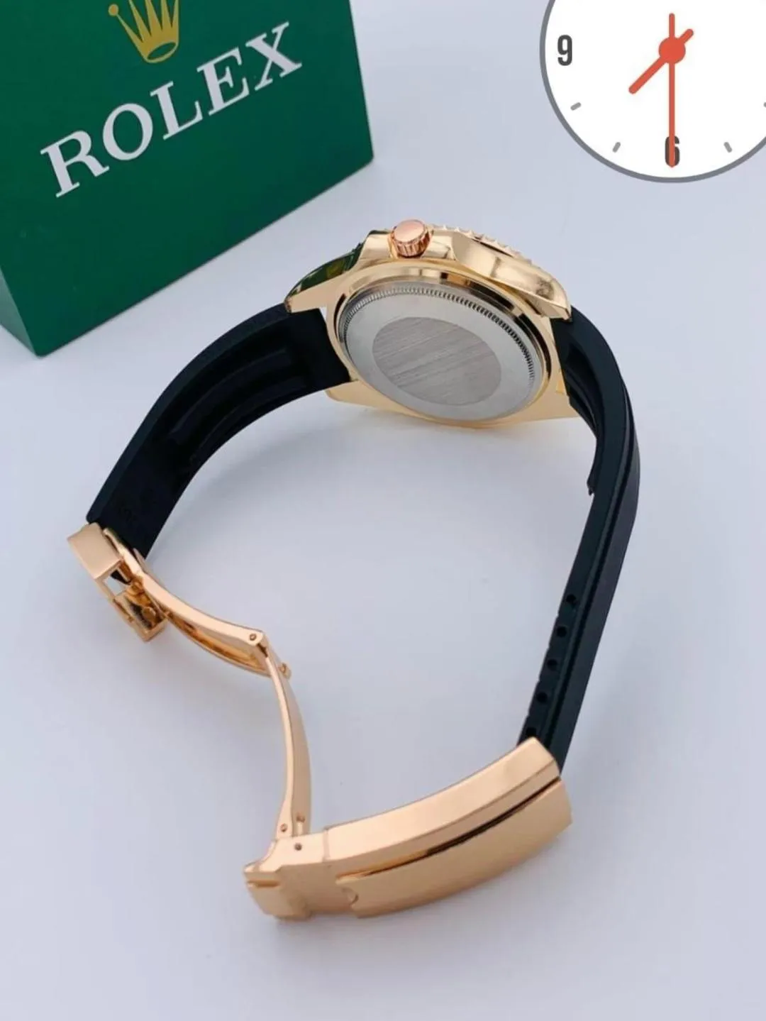 Rolex Yacht Master Black Strap Watch for Men