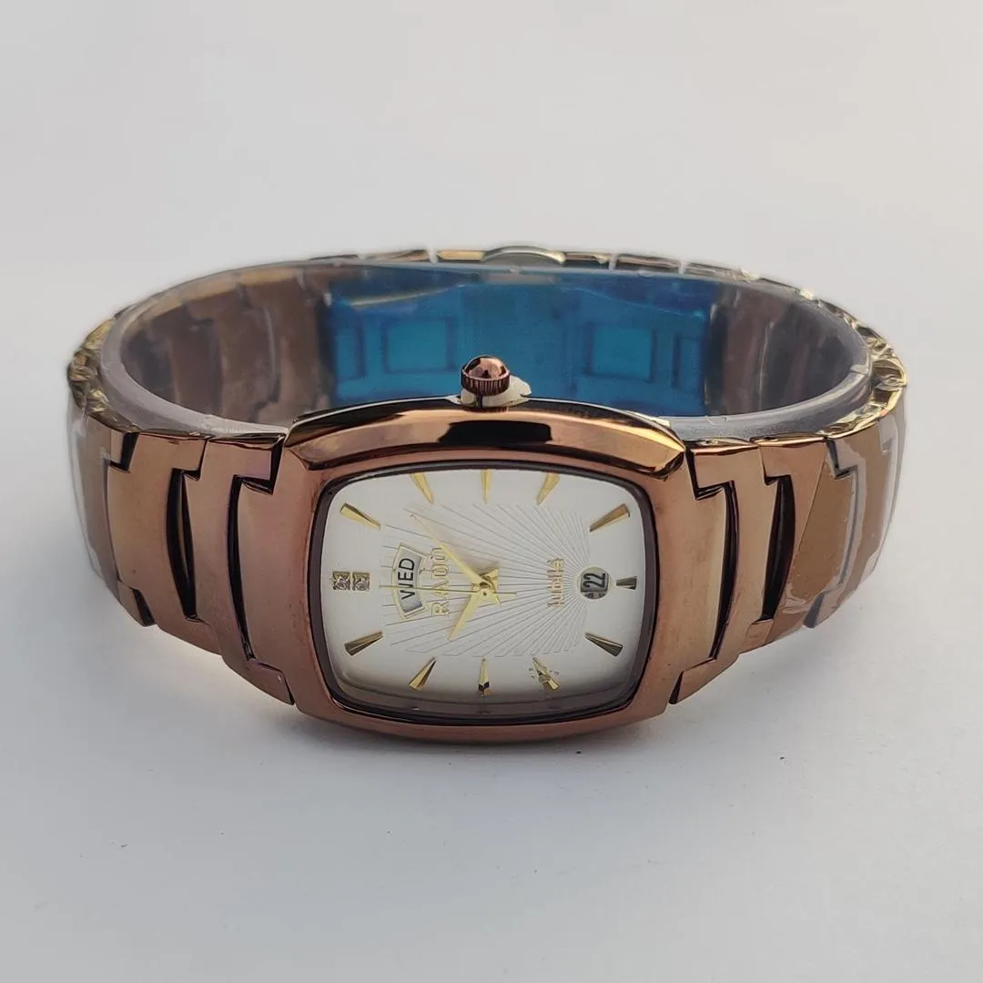 Rose Gold Stainless Steel Analogue Watch for Men Women