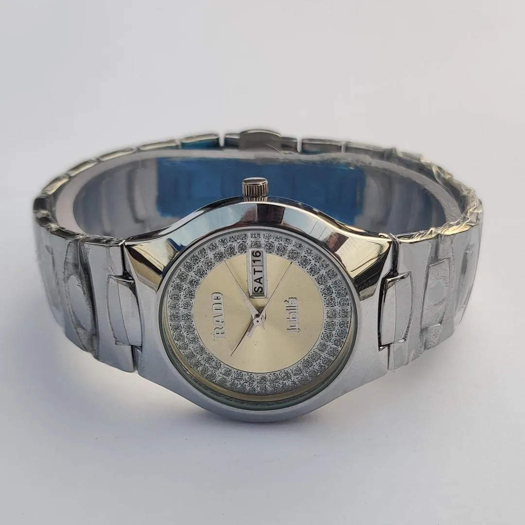 Rado Men's Stainless Steel Watch Silver Crystal Dial – Markaz