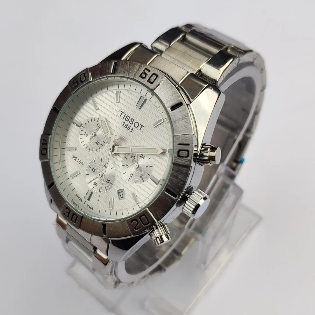 Tissot Chronograph Watch Stainless Steel Silver Dial