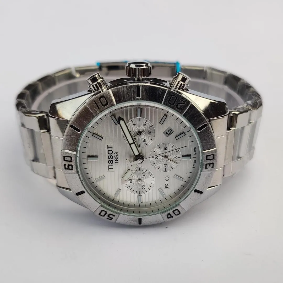 Tissot Chronograph Watch Stainless Steel Silver Dial