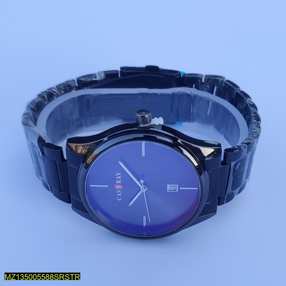 Stainless Steel Blue Gradient Watch 38mm Date Display
