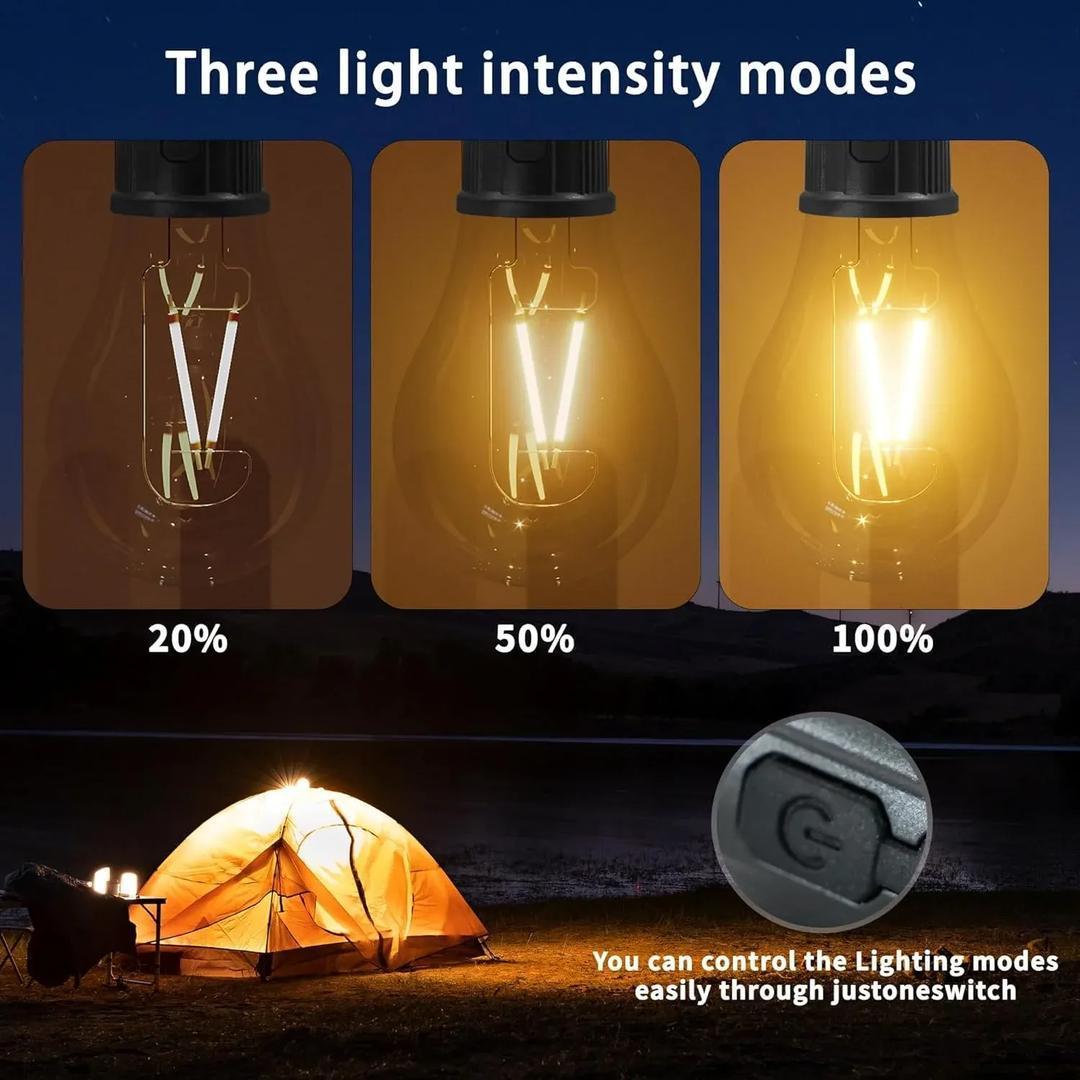 Rechargeable Hanging Emergency Light Bulb Black Plastic