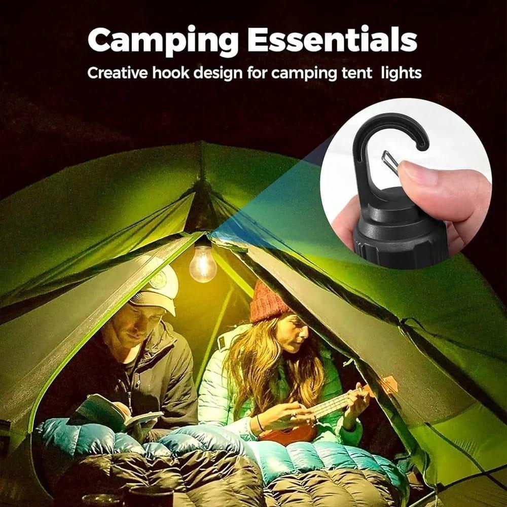 Rechargeable Hanging Emergency Light Bulb Black Plastic