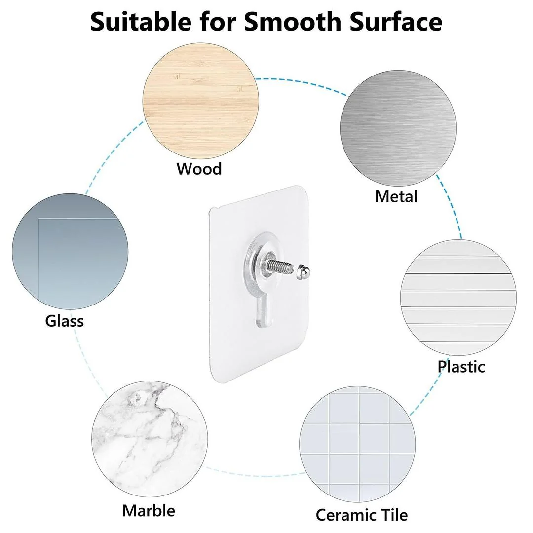 10Pcs Metal Screw Sticker No Drill Wall Mount