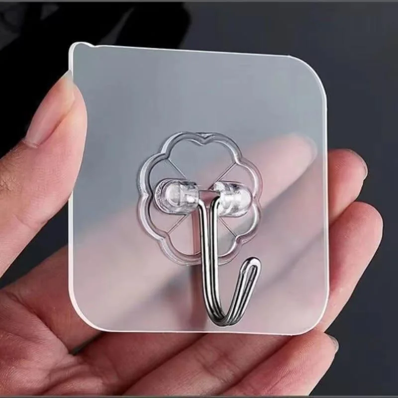 10 Pcs Silver Metal Wall Hooks for Home Office