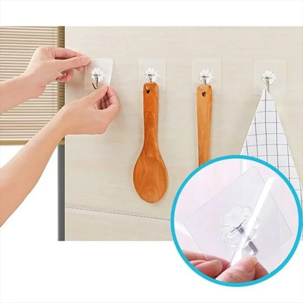10 Pcs Silver Metal Wall Hooks for Home Office