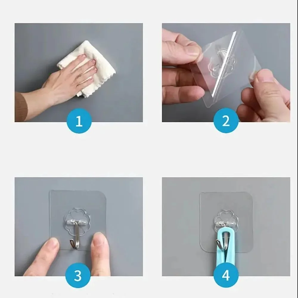 10 Pcs Silver Metal Wall Hooks for Home Office