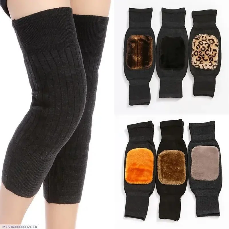 Unisex Wool Leg Warmers Black 2 Pcs Winter Cozy
