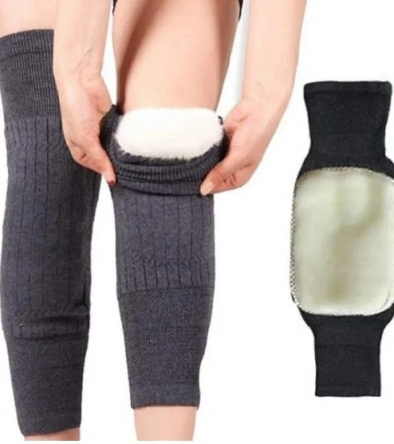 Unisex Wool Leg Warmers Black 2 Pcs Winter Cozy