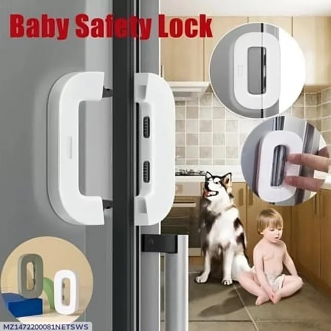 Fridge Safety Lock White Plastic Easy Install