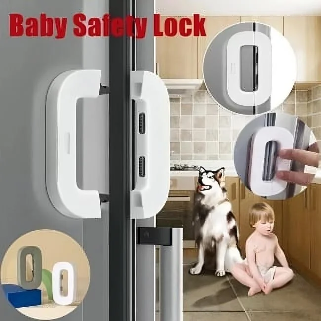 Fridge Safety Lock White Plastic Easy Install