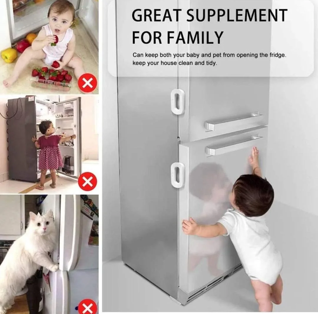 Fridge Safety Lock White Plastic Easy Install
