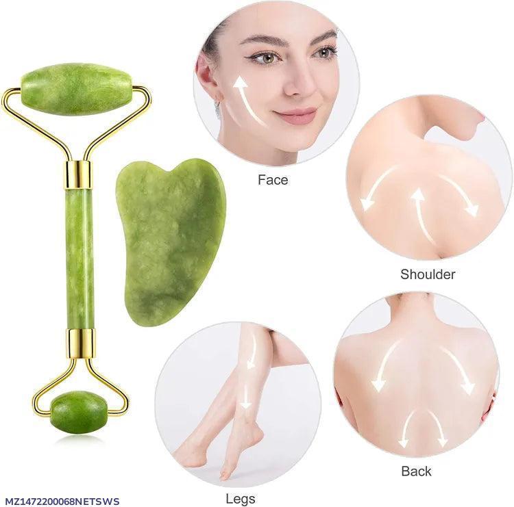 Jade Roller & Gua Sha Set for Glowing Skin