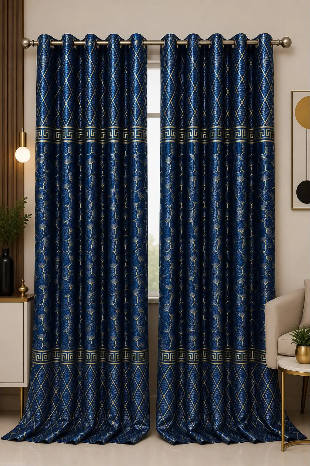 Luxurious 1 Pc Velvet Textured Curtains