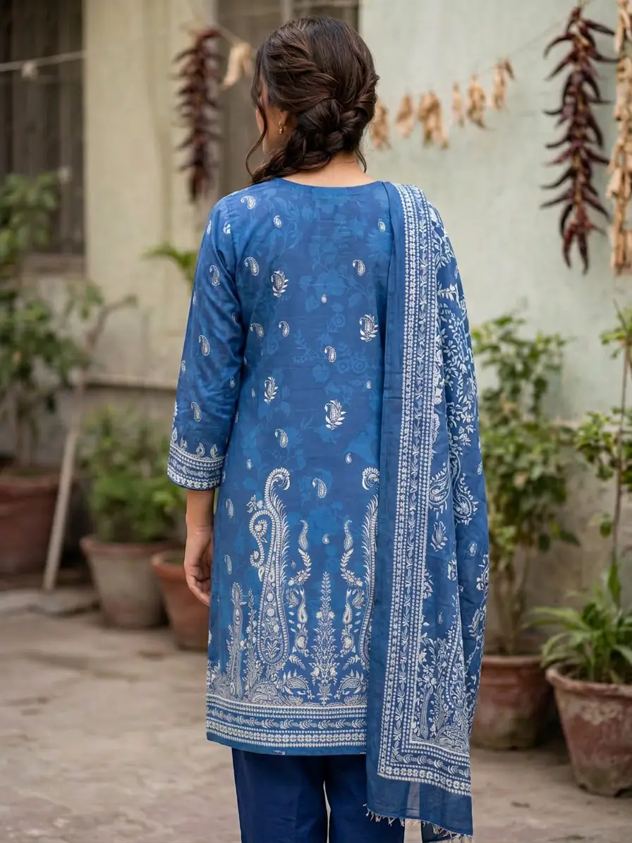 Stylish 3 Pcs Women's Unstitched Lawn Digital Print Suit