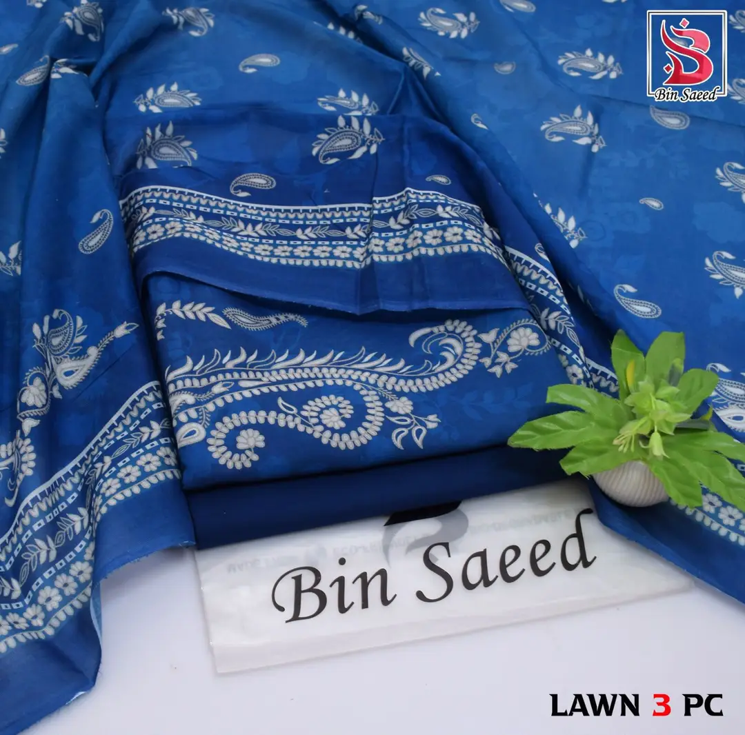 Stylish 3 Pcs Women's Unstitched Lawn Digital Print Suit