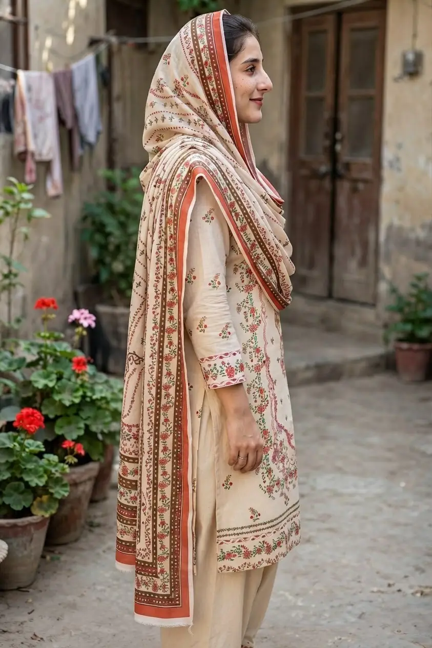 Stylish 3 Pcs Women's Unstitched Lawn Digital Print Suit