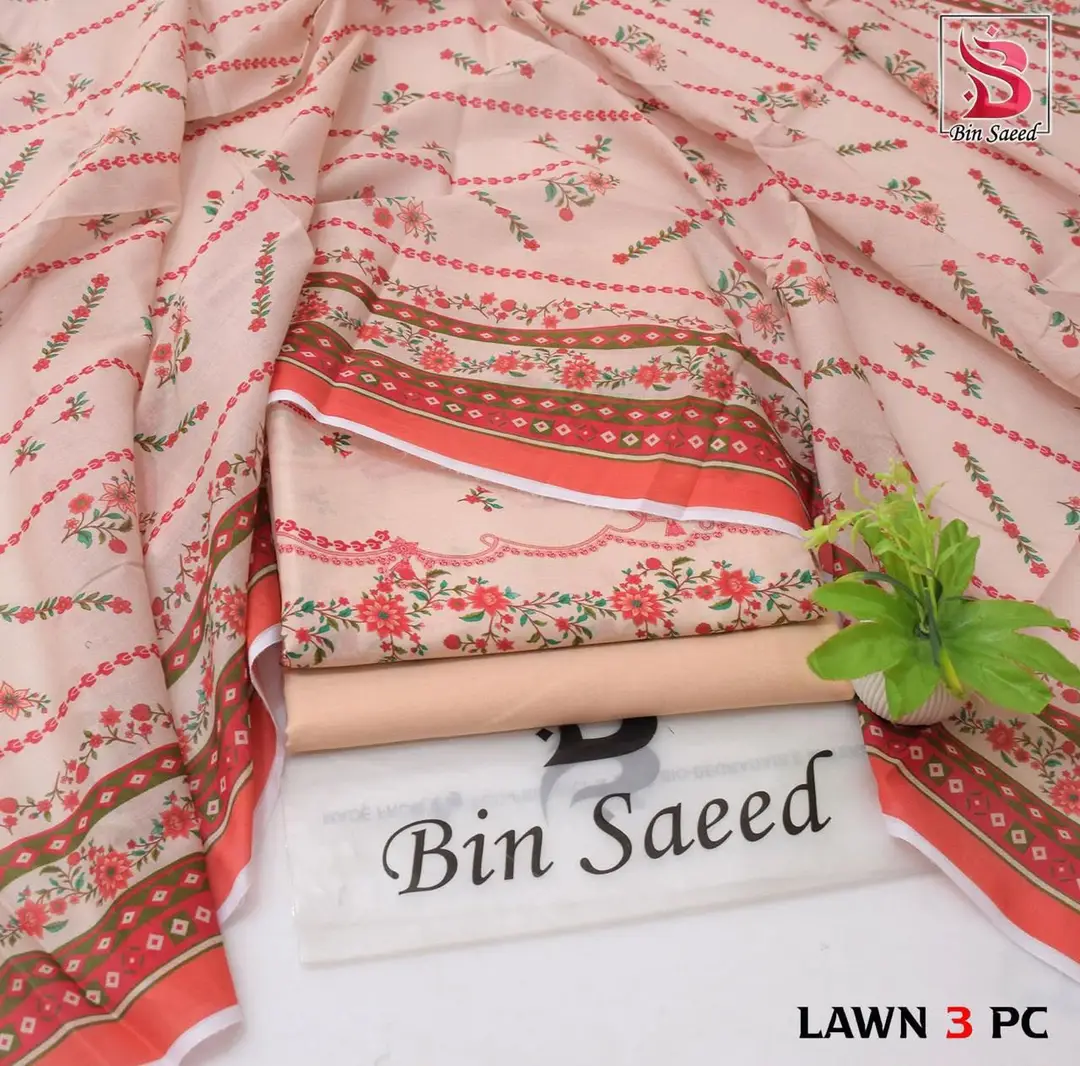 Stylish 3 Pcs Women's Unstitched Lawn Digital Print Suit