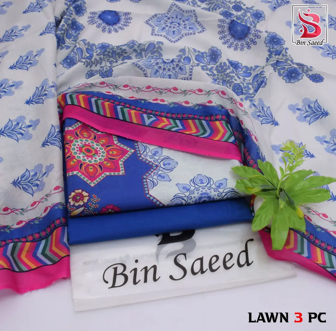 Stylish 3 Pcs Women's Unstitched Lawn Digital Print Suit