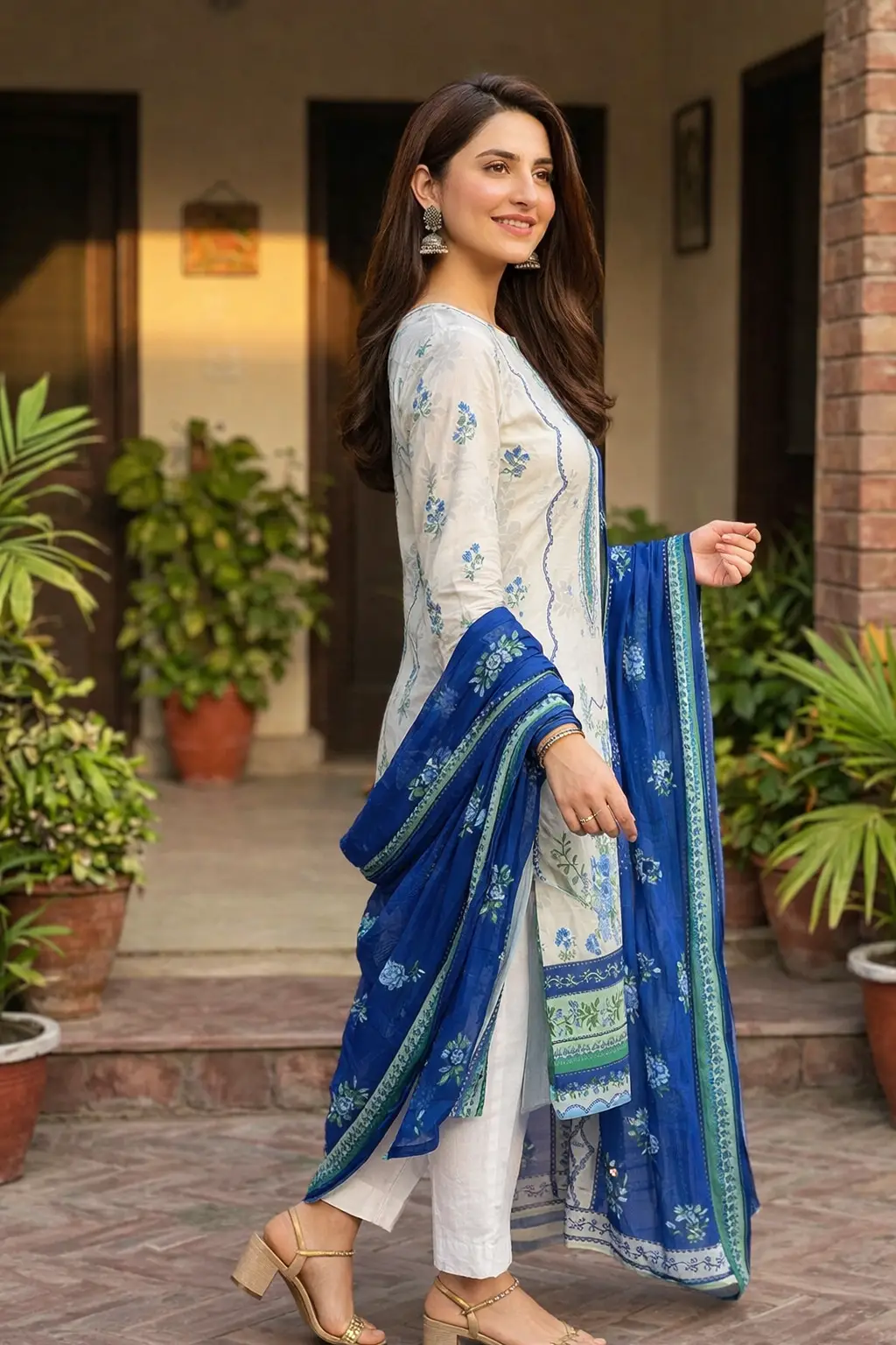 Stylish 3 Pcs Women's Unstitched Lawn Digital Print Suit