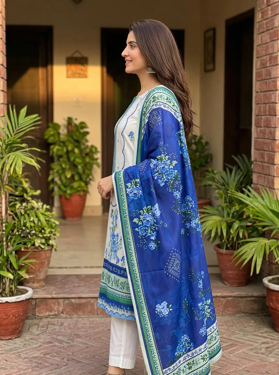 Stylish 3 Pcs Women's Unstitched Lawn Digital Print Suit