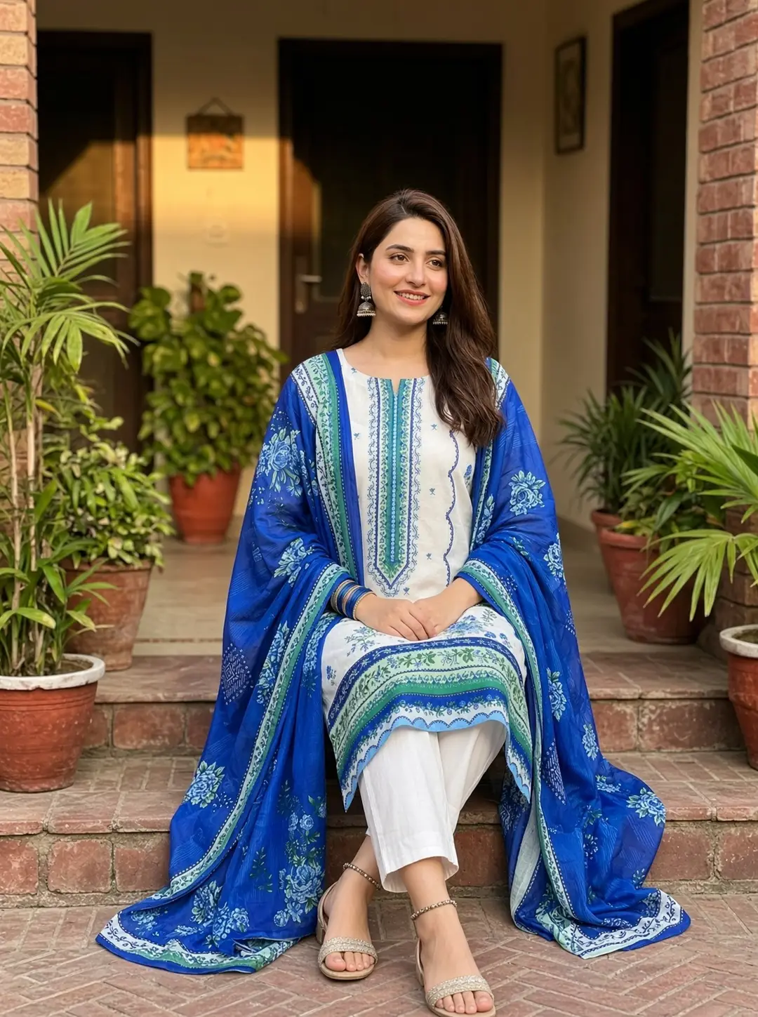 Stylish 3 Pcs Women's Unstitched Lawn Digital Print Suit