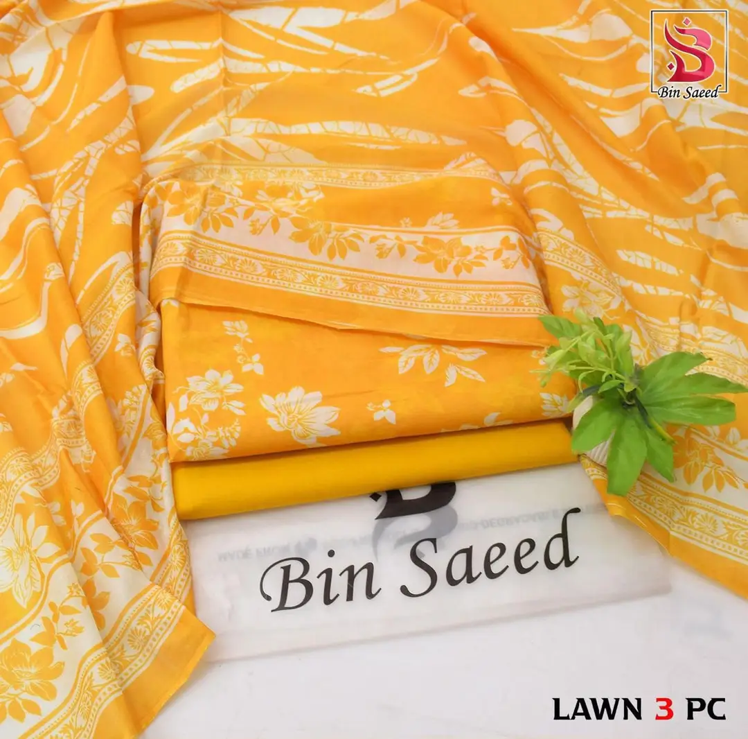 Stylish 3 Pcs Women's Unstitched Lawn Digital Print Suit