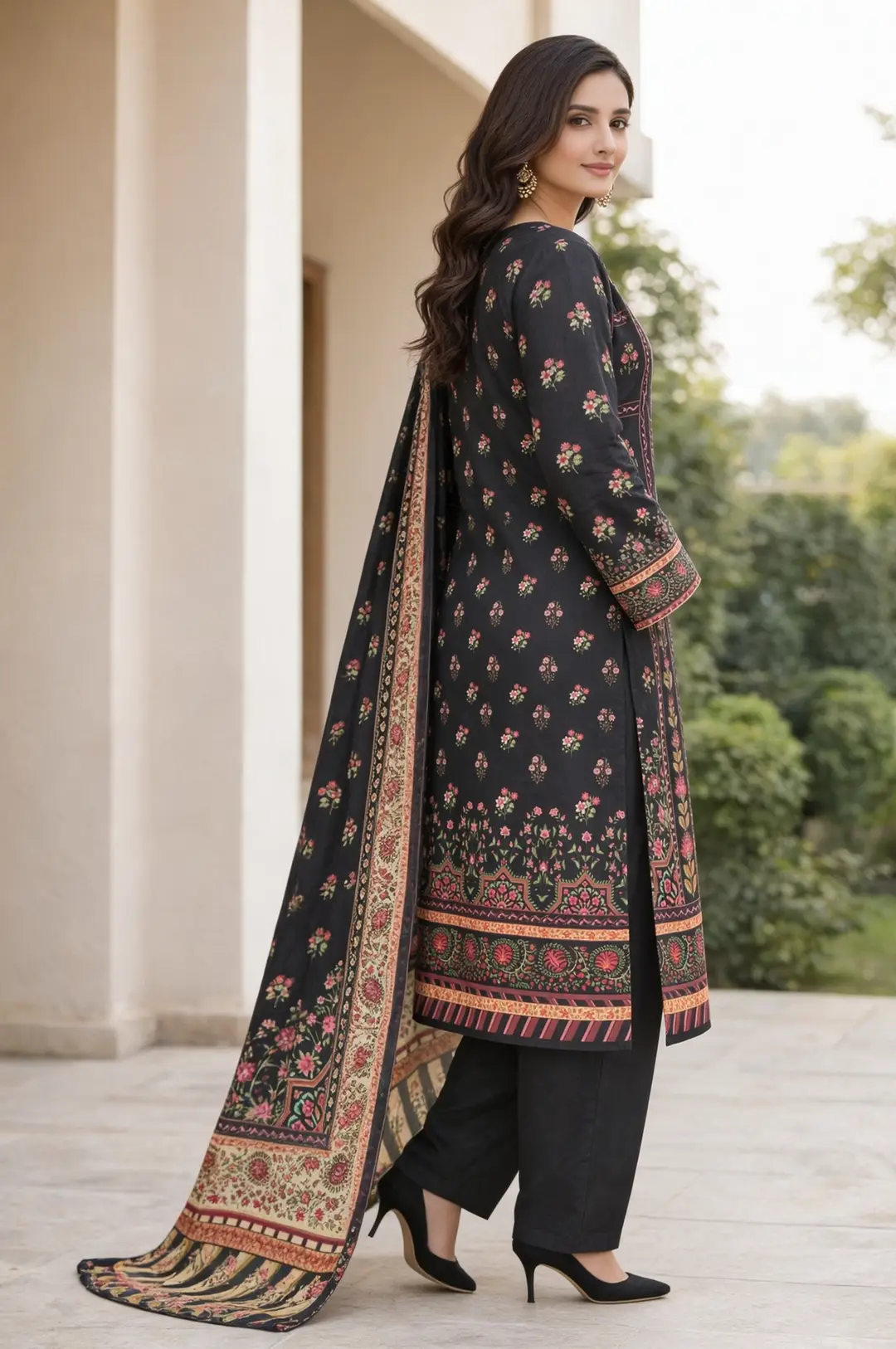 Stylish 3 Pcs Women's Unstitched Lawn Digital Print Suit
