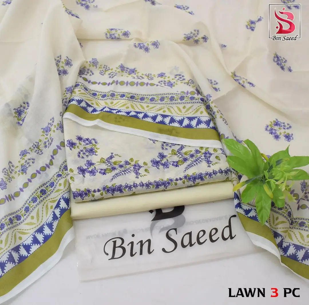 Stylish 3 Pcs Women's Unstitched Lawn Digital Print Suit