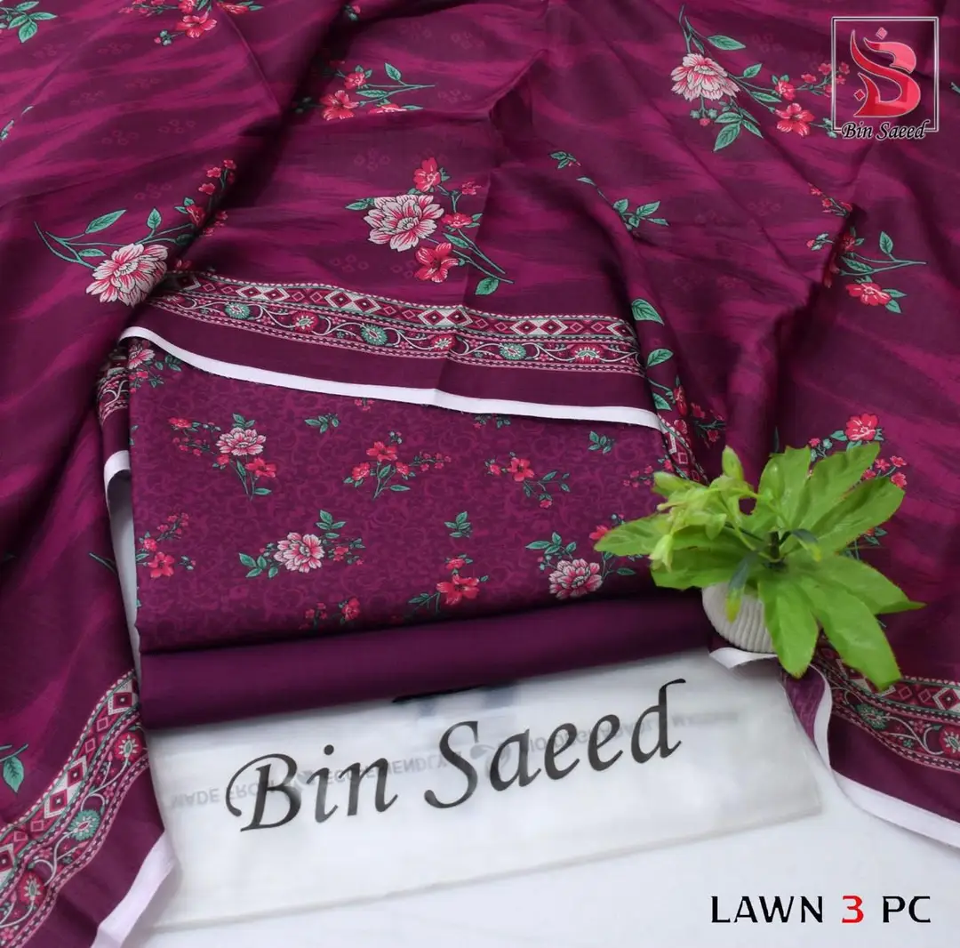 Stylish 3 Pcs Women's Unstitched Lawn Digital Print Suit