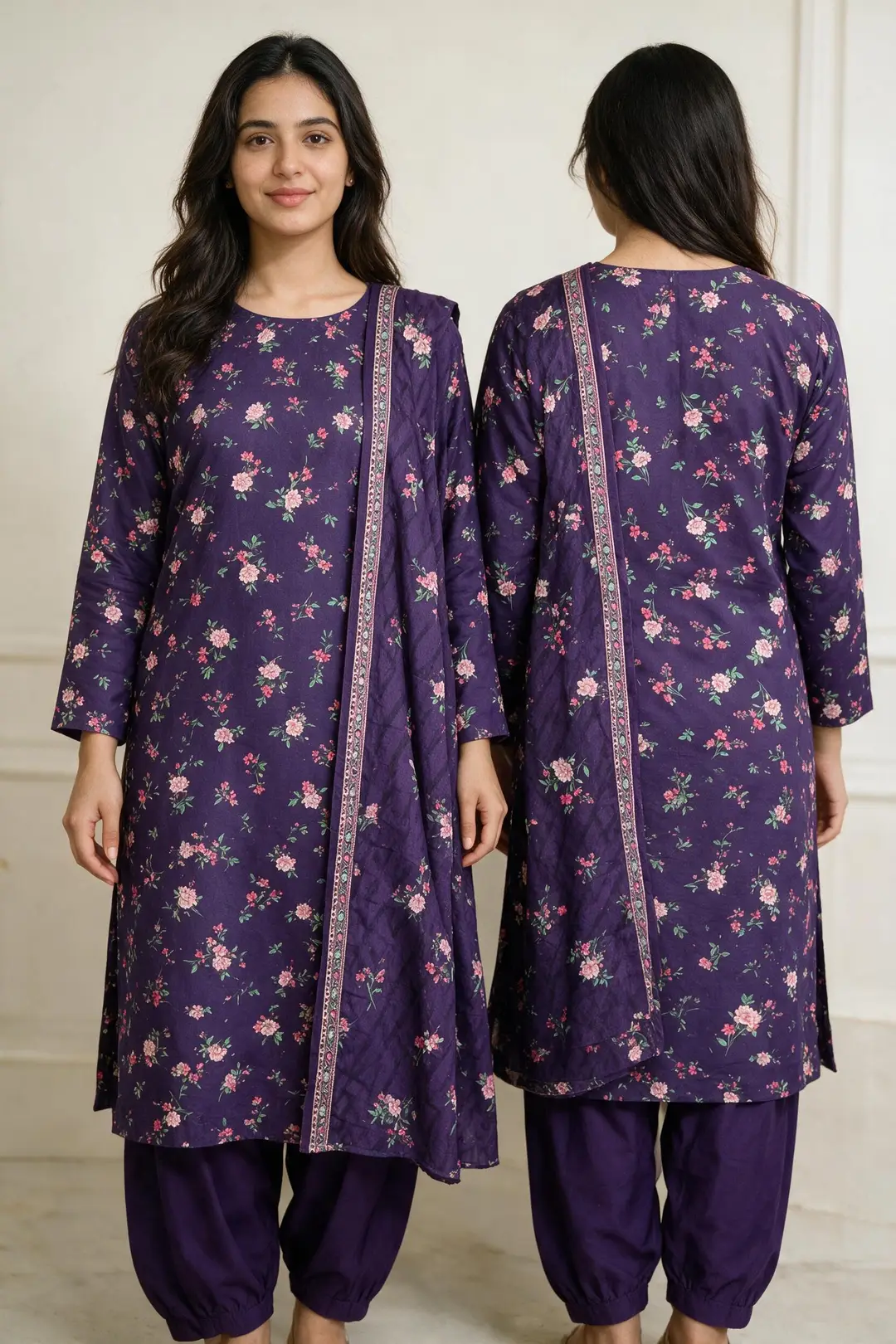Stylish 3 Pcs Women's Unstitched Lawn Digital Print Suit