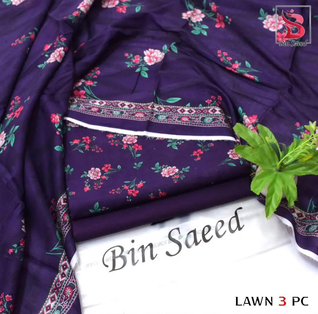 Stylish 3 Pcs Women's Unstitched Lawn Digital Print Suit